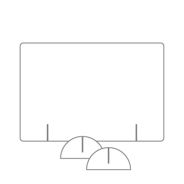 Freestanding Shield with (2) Half-Round Base